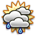 Mostly cloudy Chance Rain Showers